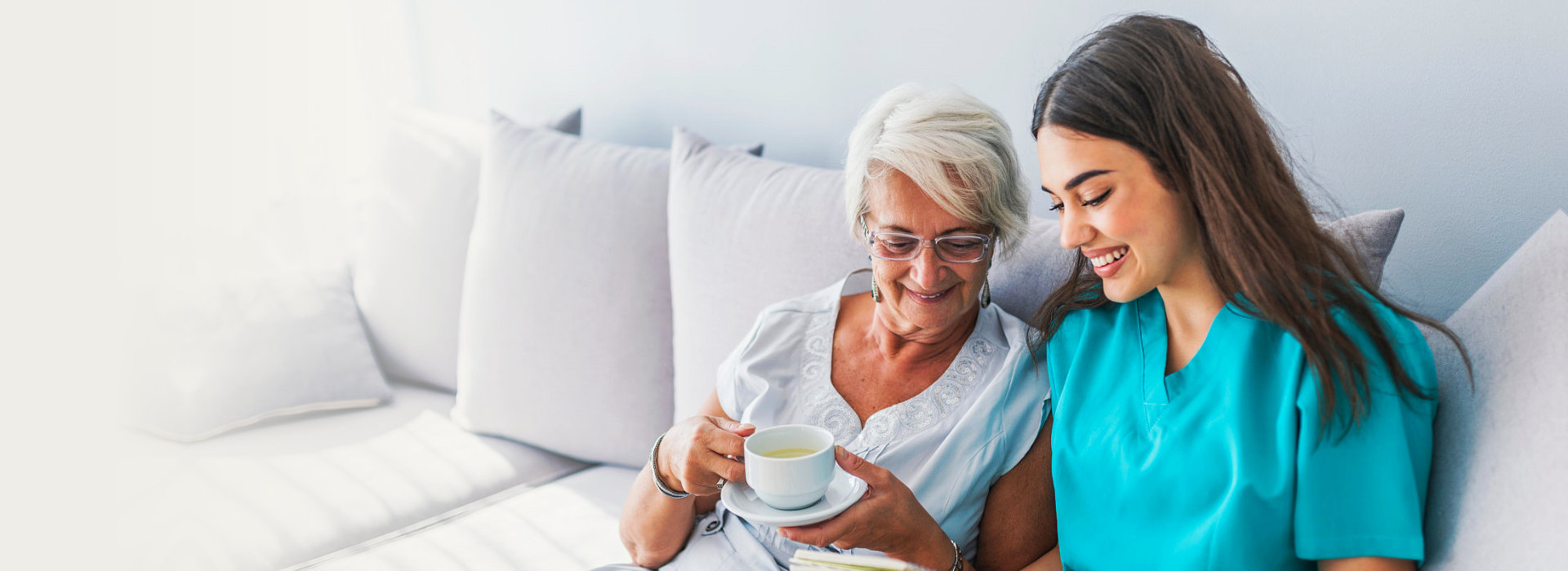 two women smiling